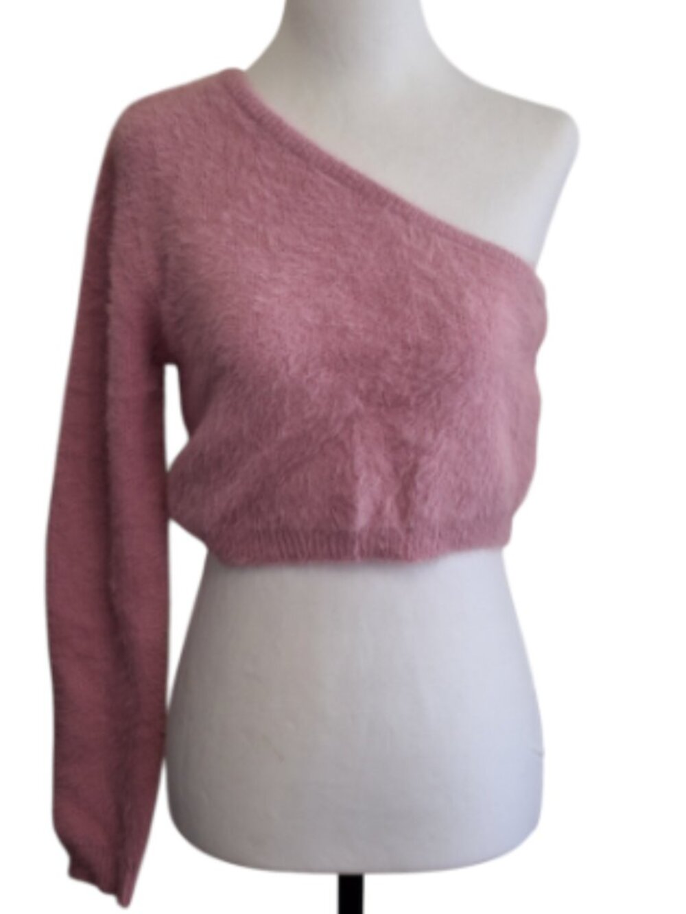 FASHION NOVA SHABBY KNIT ONE SLEEVE SWEATER PINK SIZE XL
